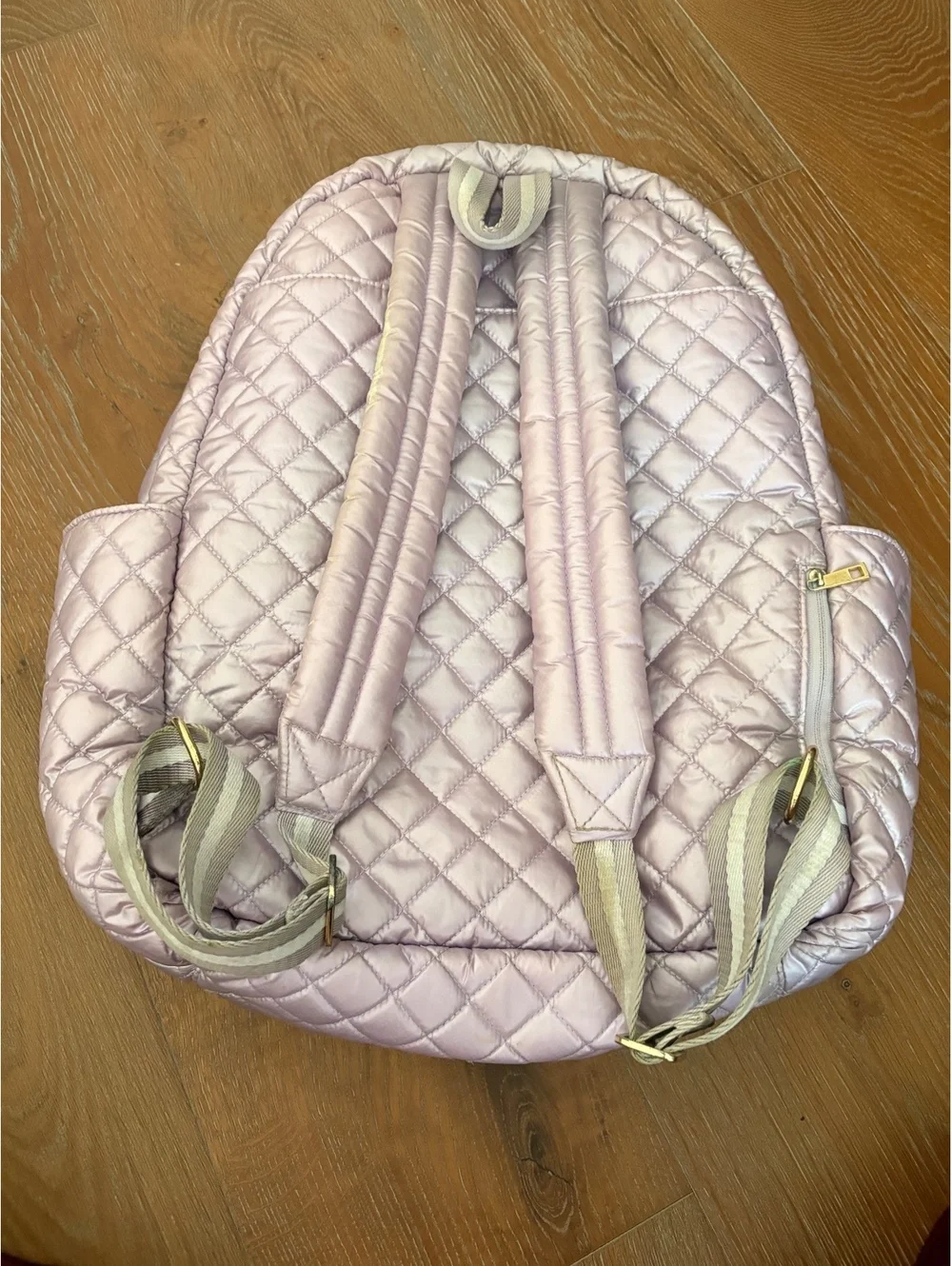 Oliver Thomas Quilted Metallic Lavender Purple Tennis Backpack